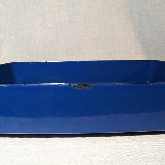 VTG Dansk Kobenstyle Small Rectangle Blue Enamel Bakeware Casserole Pan MCM - Picture 11 of 12